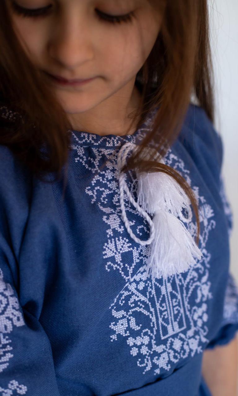 Сукня-вишиванка дитяча Вишиваночка р. 152 Синій (817-7) - фото 7