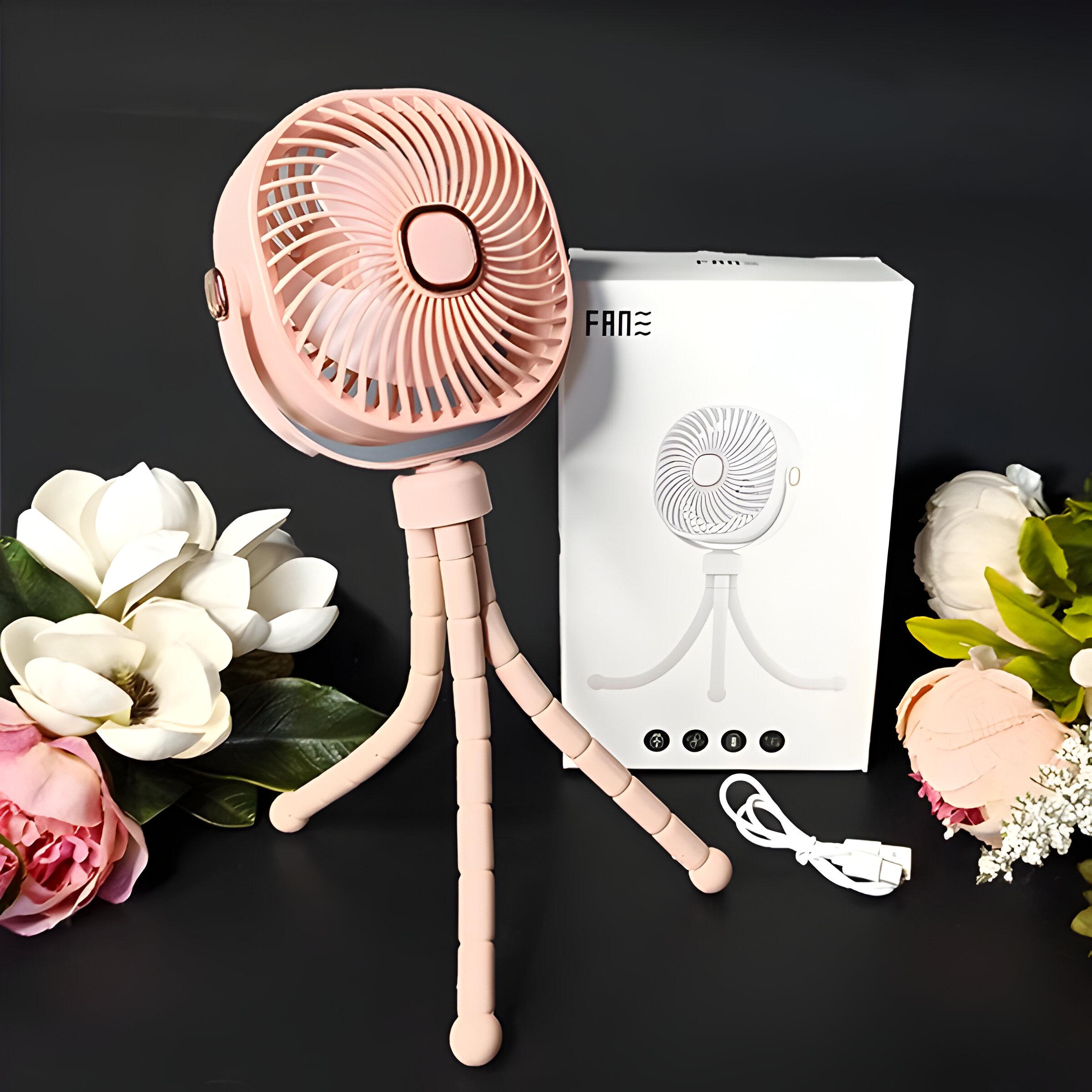 Вентилятор-USB настільний із гнучким штативом Рожевий (ZB114) - фото 6 Вентилятор-USB настільний із гнучким штативом Рожевий (ZB114) - фото 6