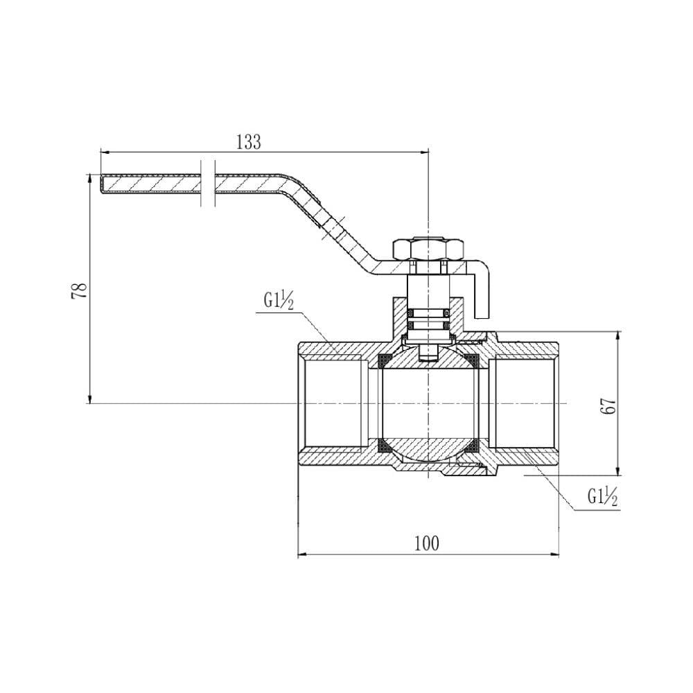 Кран шаровой SD Forte для воды ручка 1" 1/2" ВР (SD00010551) - фото 2