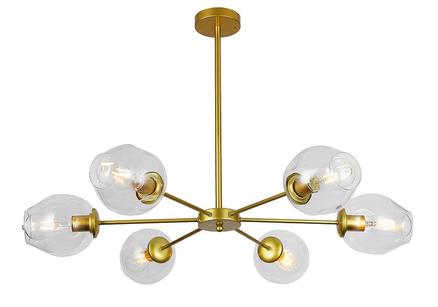 Люстра Levistella7526039-6 GD+CL Молекула Золотой/Прозрачный (1887931628)