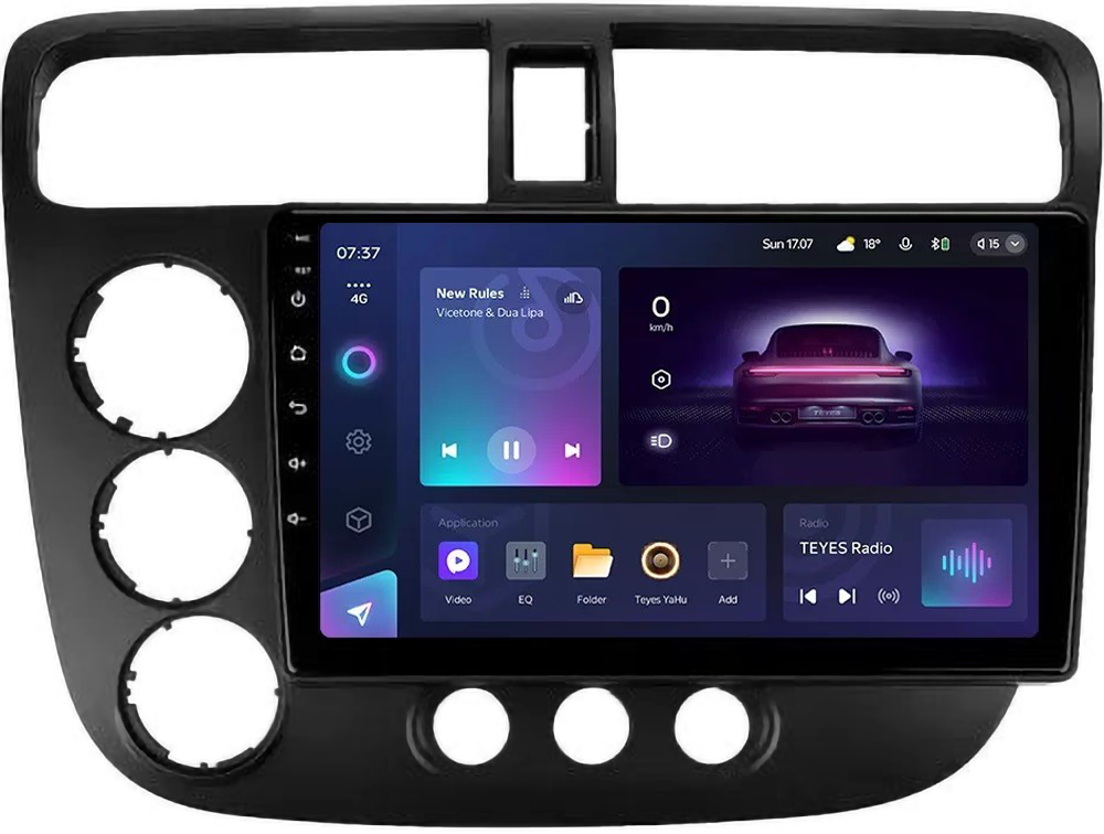Автомагнитола штатная Teyes CC3 2K 6/128 Gb для Honda Civic 7 2000-2006 г. 9" (AR-69653)