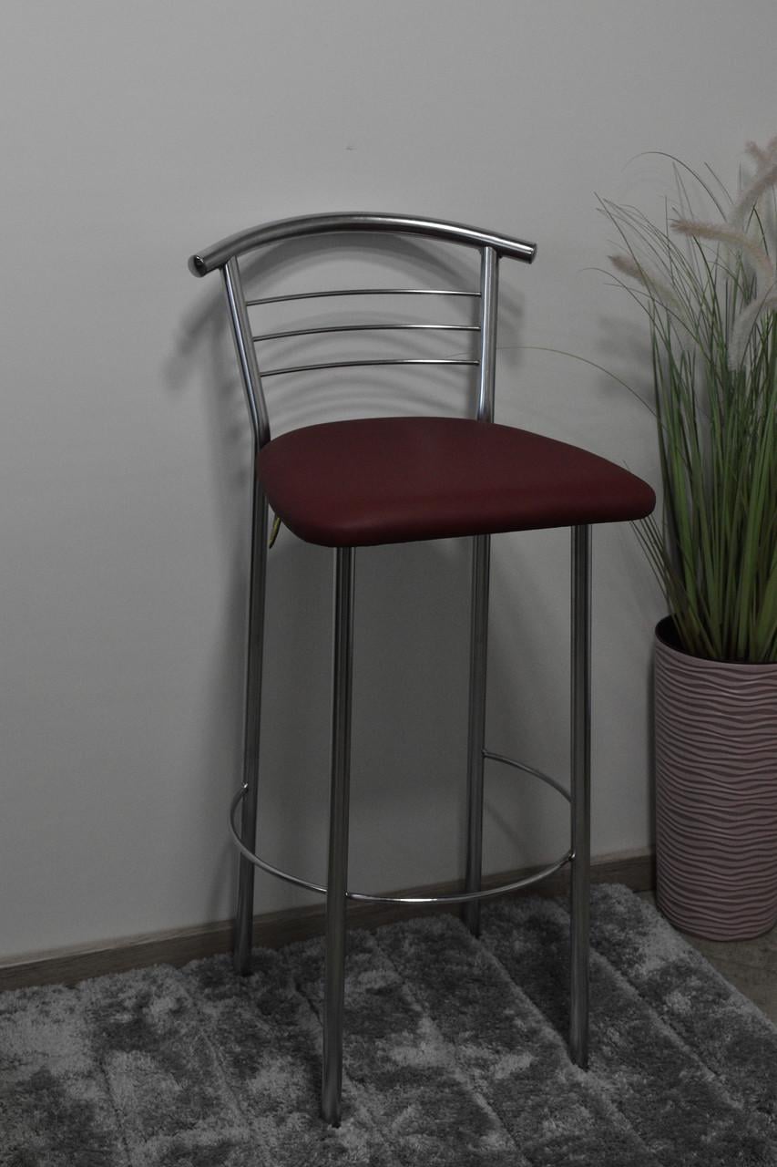 Барний стілець Маркос Хокер 47х48х97 см Бордовий/Хром (29519048)