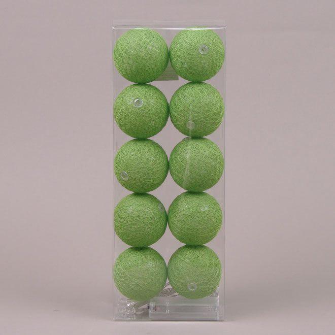 Гирлянда Flora Хлопковые шарики D 6 см Зеленый (9009)