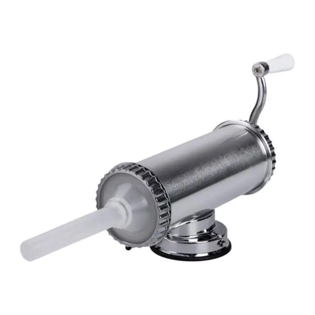 Шприц для ковбаси ручний горизонтальний для фаршу 3 насадки 1,5 л 8x25 см (7226)