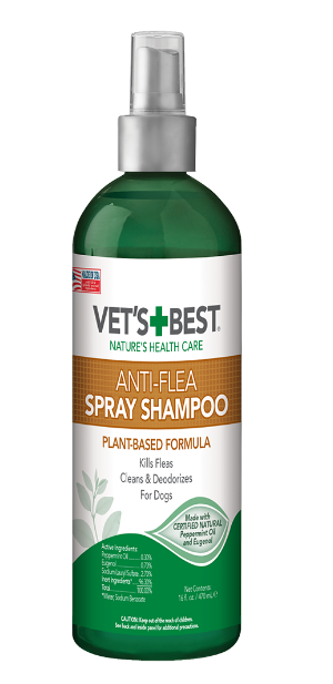 Шампунь-спрей від бліх Vet's Best Natural Anti-Flea Spray Shampoo для собак і кішок 470 мл (vb10347)