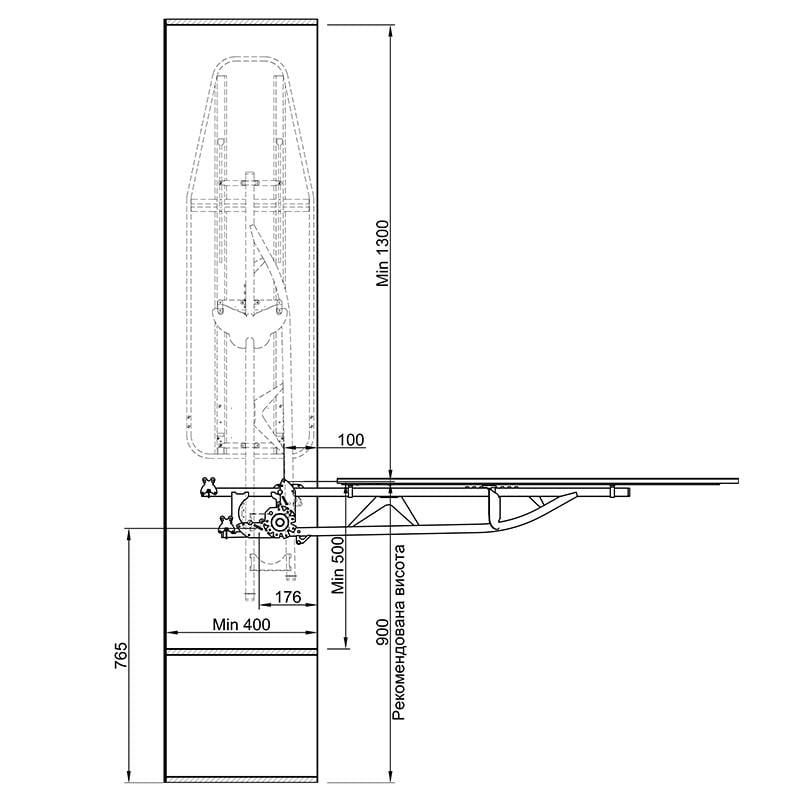Прасувальна дошка Muller вбудована ліва металева сітка 1200х380 мм (168928) - фото 10 Прасувальна дошка Muller вбудована ліва металева сітка 1200х380 мм (168928) - фото 10