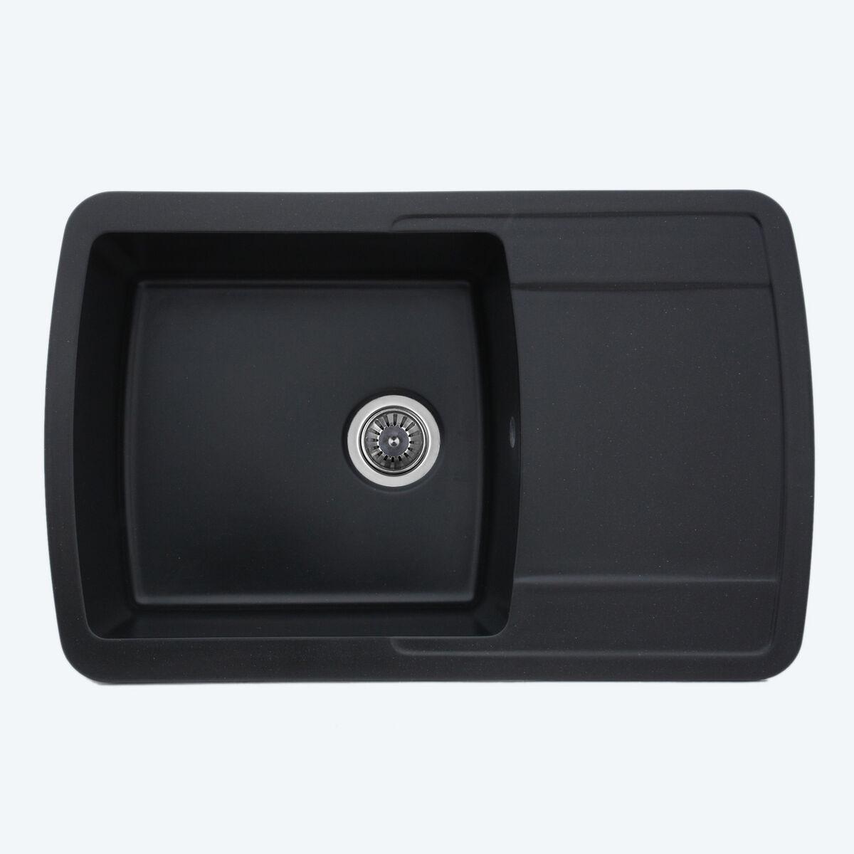 Мойка для кухни Platinum 7749 Roma гранит глянец Черный металлик