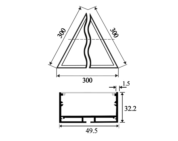 Светильник светодиодный навесной подвесной LEDUA Дельта треугольник 220V 36W 6000К Черный (25313601) - фото 4