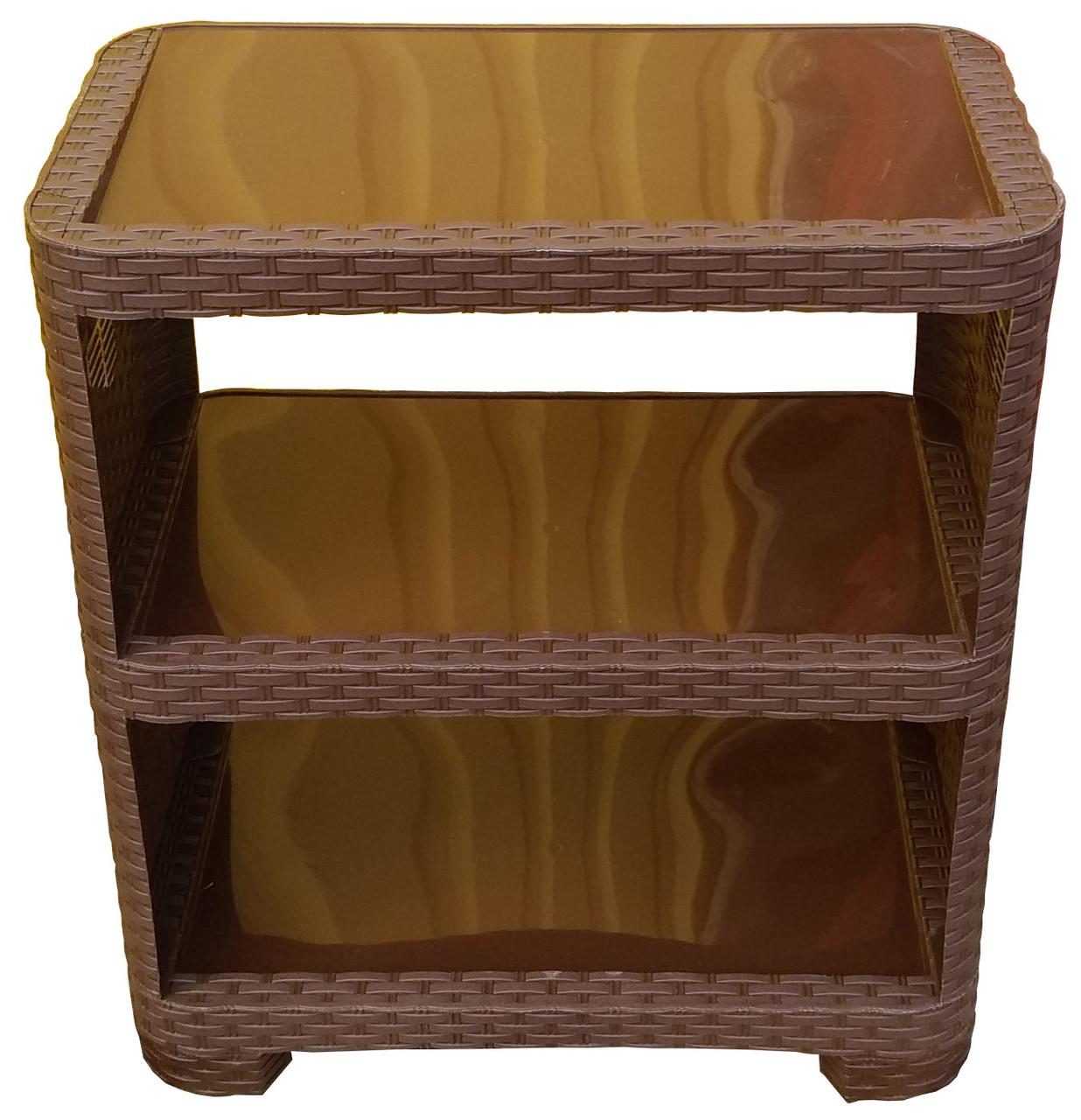 Полка для обуви пластиковая на 3 яруса Коричневый (472713-Prob)