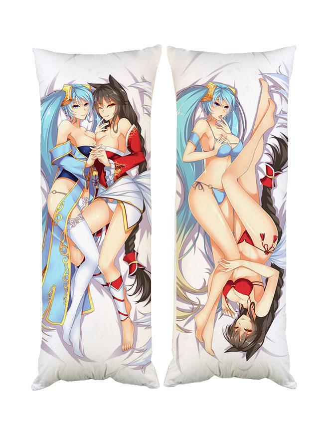 Подушка дакімакура Сона та Арі з Ліга легенд AhrixSona League of Legends декоративна ростова для обіймання 40x120 см (1834005273)