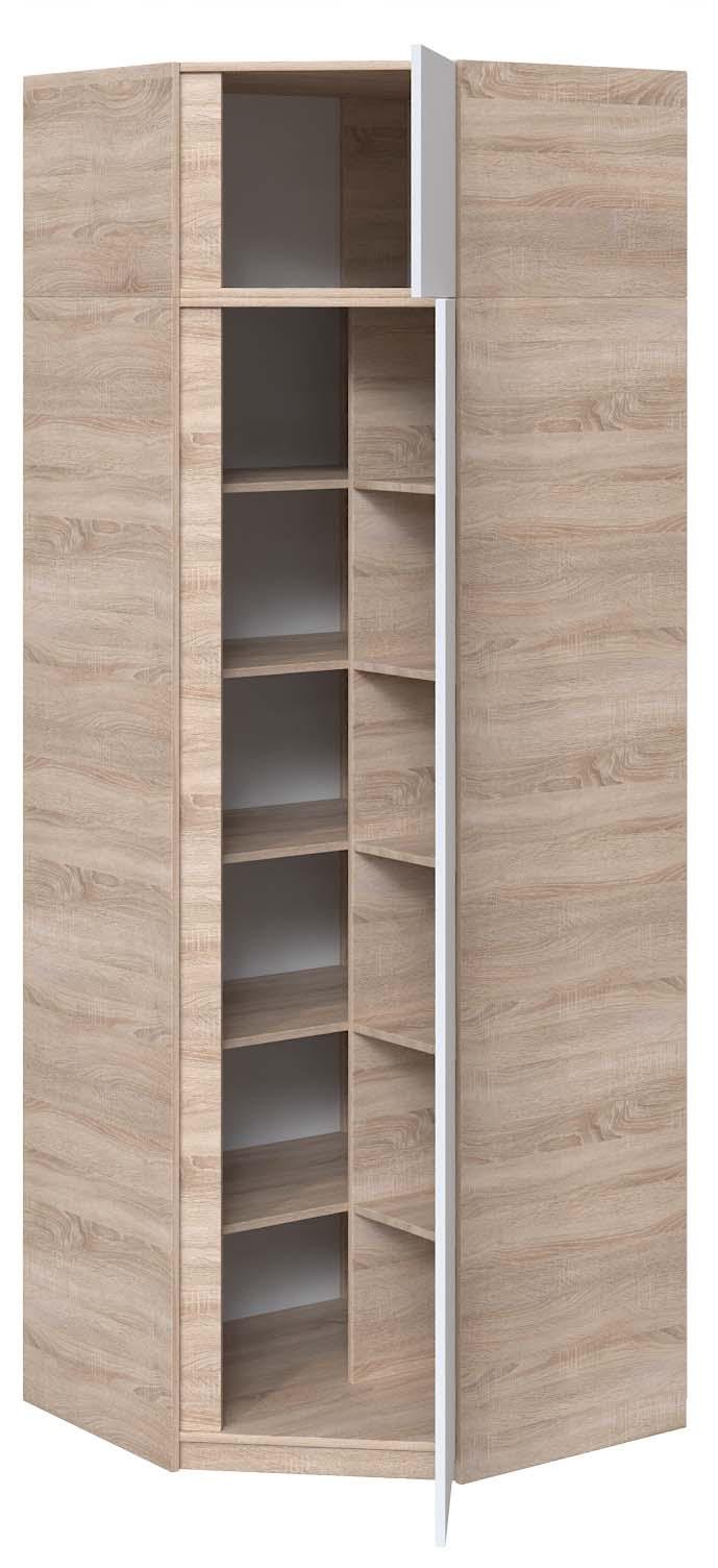 Шафа кутова з полицями Майстер Форм Брайт 850х520х2400 мм Дуб сонома/Білий (33212) Шафа кутова з полицями Майстер Форм Брайт 850х520х2400 мм Дуб сонома/Білий (33212)