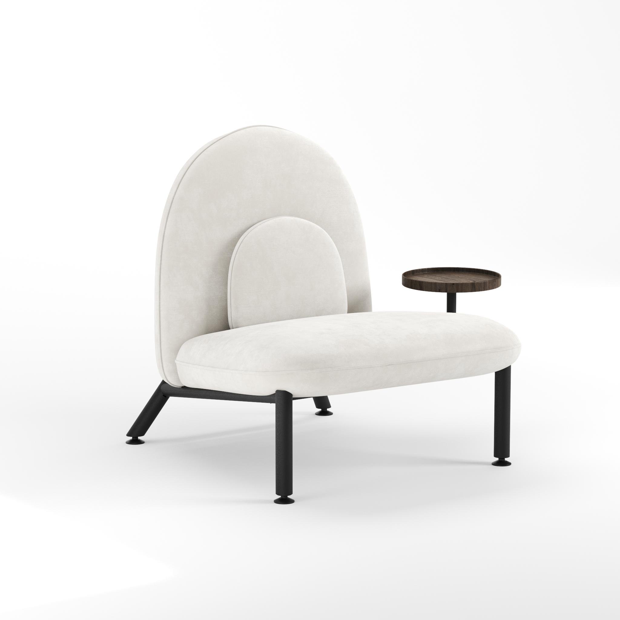 Крісло зі столиком Soft Lounge Belfast 01 75x82x80 см Чорний (22100379)