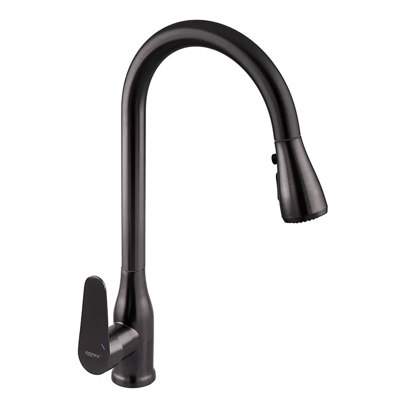 Смеситель для кухни Zerix PUL-014 с выдвижной лейкой Нержавеющая сталь/Графит (ZX5036) - фото 1 Смеситель для кухни Zerix PUL-014 с выдвижной лейкой Нержавеющая сталь/Графит (ZX5036) - фото 1