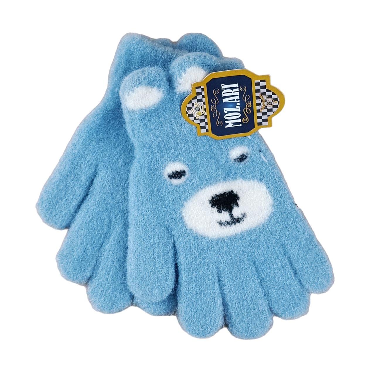Перчатки детские Мишка 4-7 лет Голубой (47445)