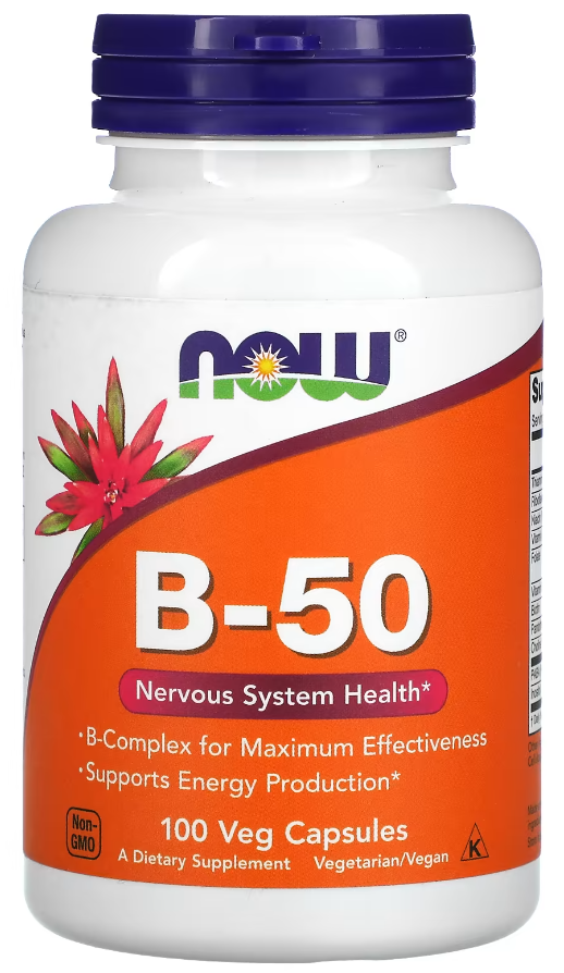 Комплекс витаминов группы Б NOW Foods B-50 Complex 100 капсул Комплекс витаминов группы Б NOW Foods B-50 Complex 100 капсул