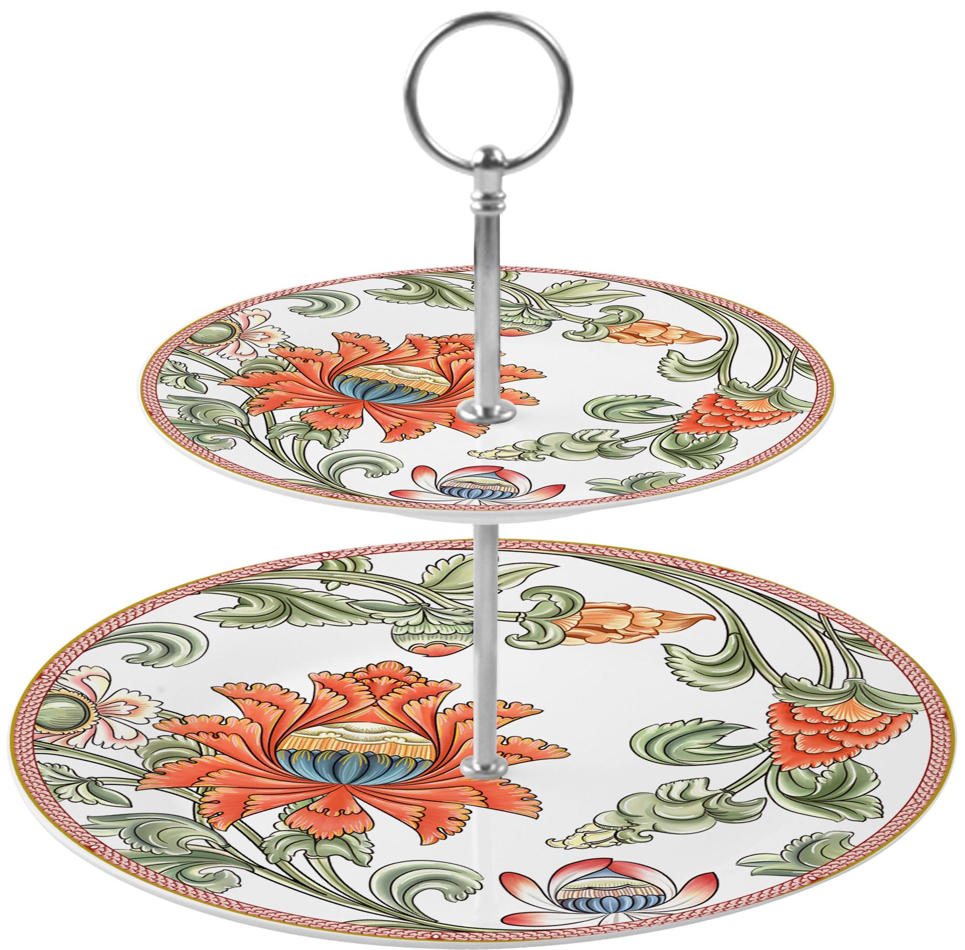 Фруктовница Limited Edition Airy двухъярусная фарфоровая 26/19 см (19-539)