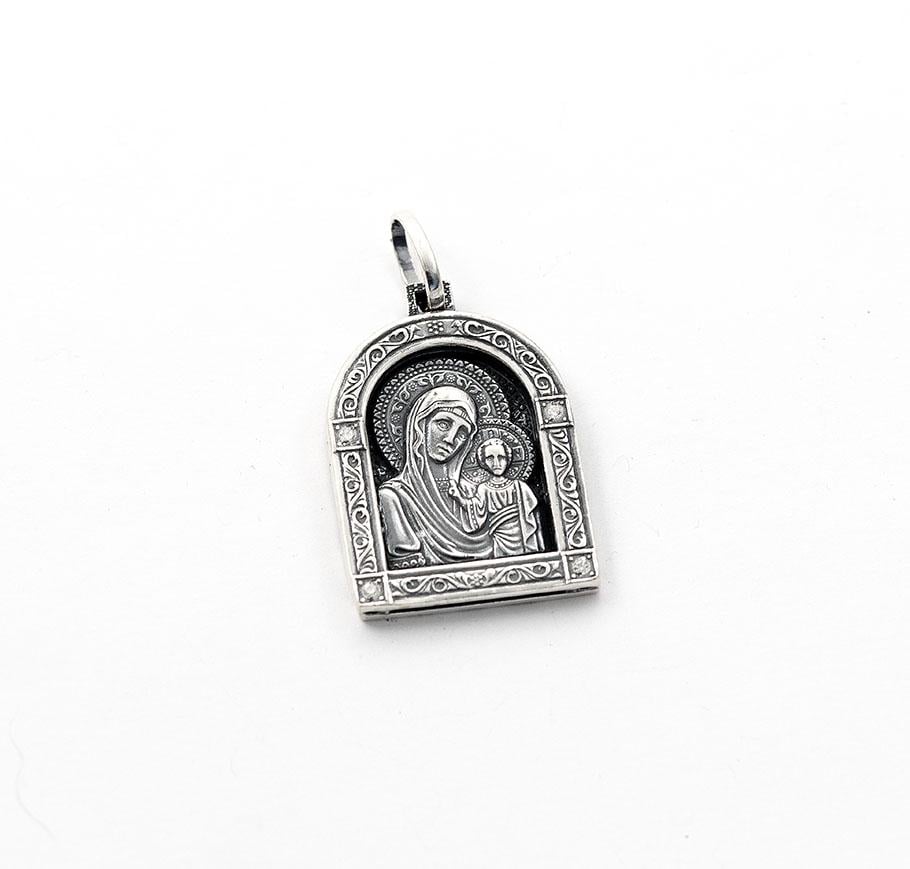 Подвеска большая серебряная Maxi Silver 8927 Ладанка Божья Матерь Казанская (88927)