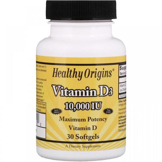 ᐉ Вітамін D Healthy Origins Vitamin D3 10,000 IU 30 Softgels • Краща ...