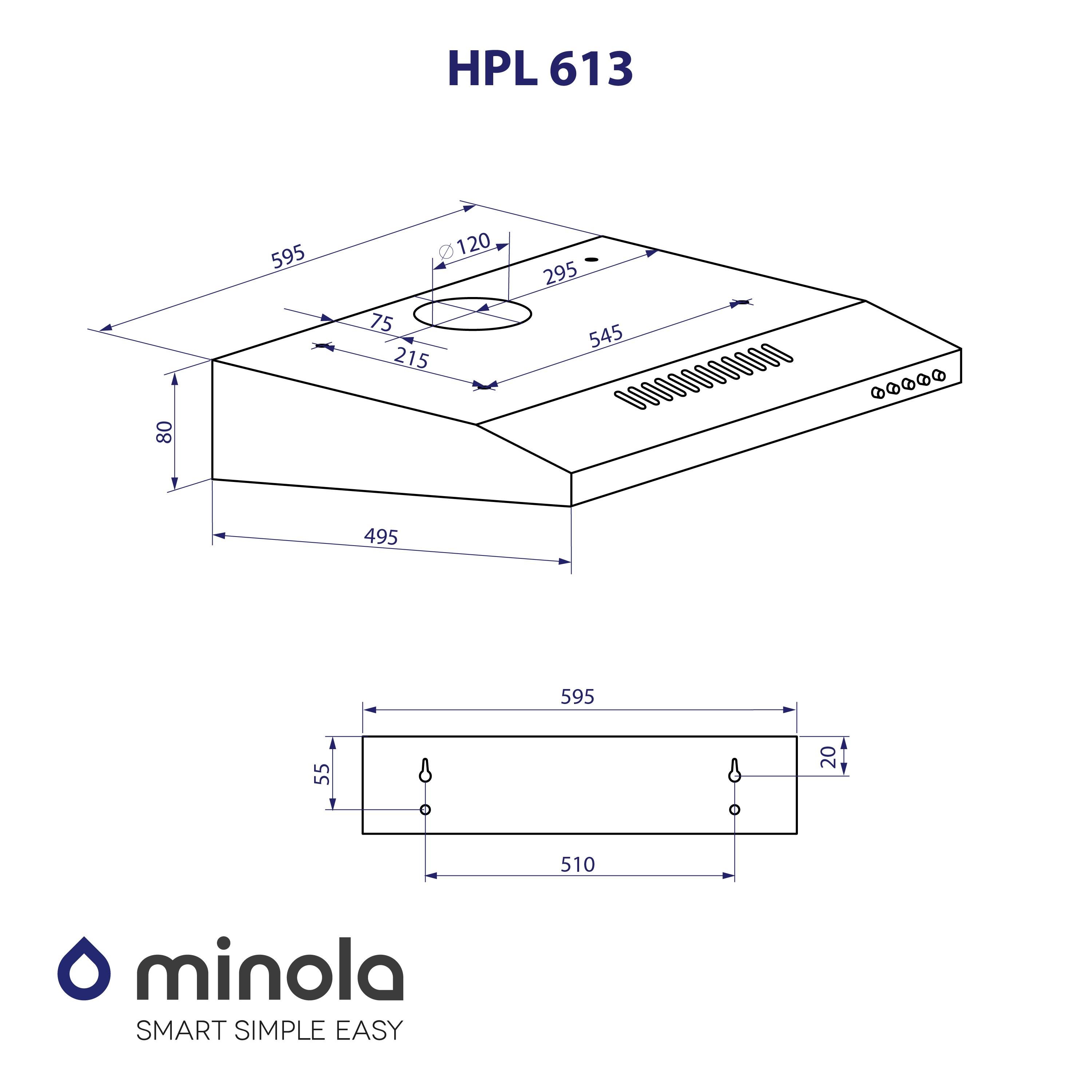 Вытяжка плоская Minola HPL 613 BR - фото 11