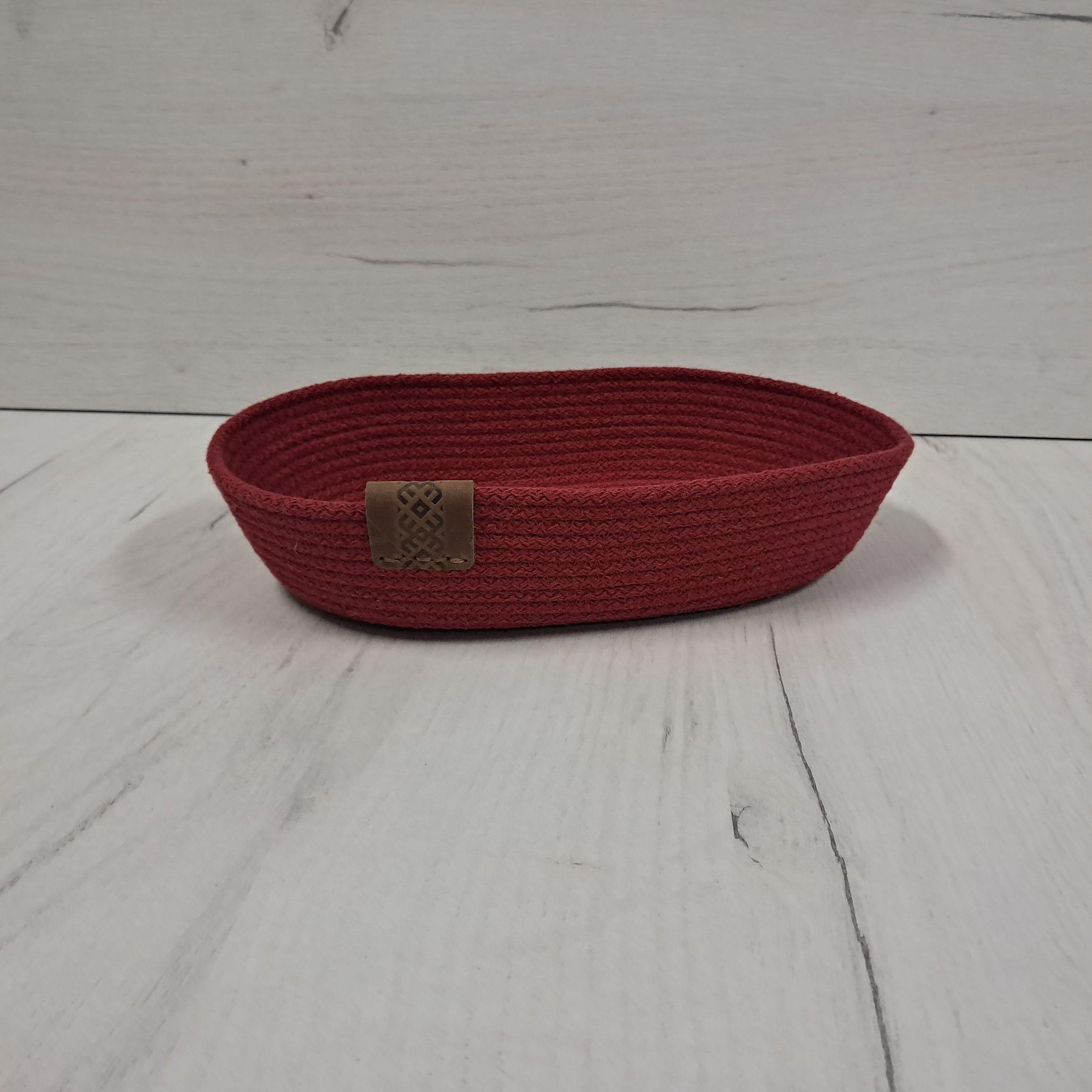 Корзина для хлеба из хлопкового шнура Красный