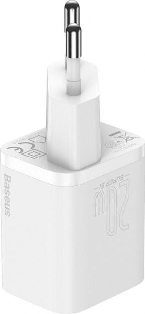 Пристрій зарядний мережевий Baseus Super Silicone PD Charger 20 W 1Type-C White (CCSUP-B02) - фото 3