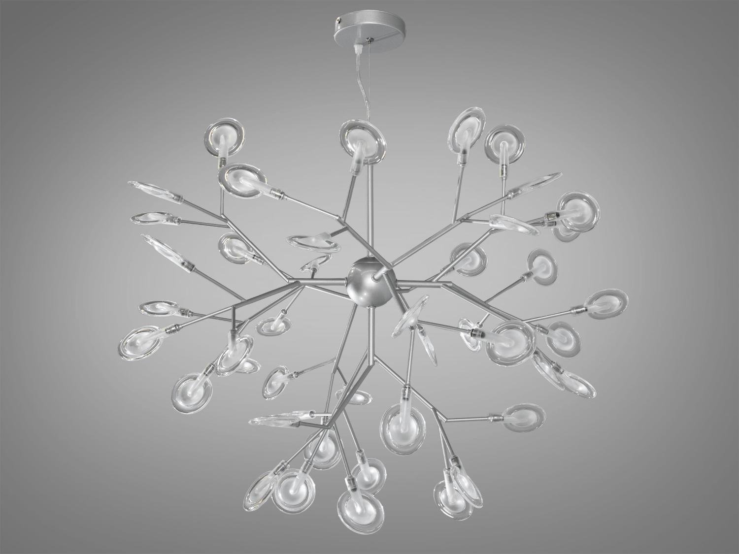 Люстра подвесная Светлячок 45 ламп Хром сатин (887-45C SL) - фото 1