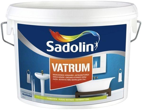Фарба вологостійка латексна для стін та стель Sadolin Vatrum напівматова база BW 5 л Білий (1823297157)