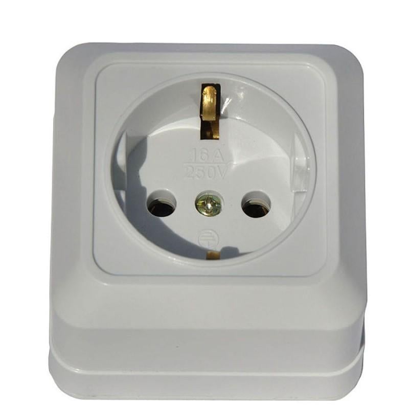 Розетка SVT 1806 1-я накладная с заземлением (SVT-1806)