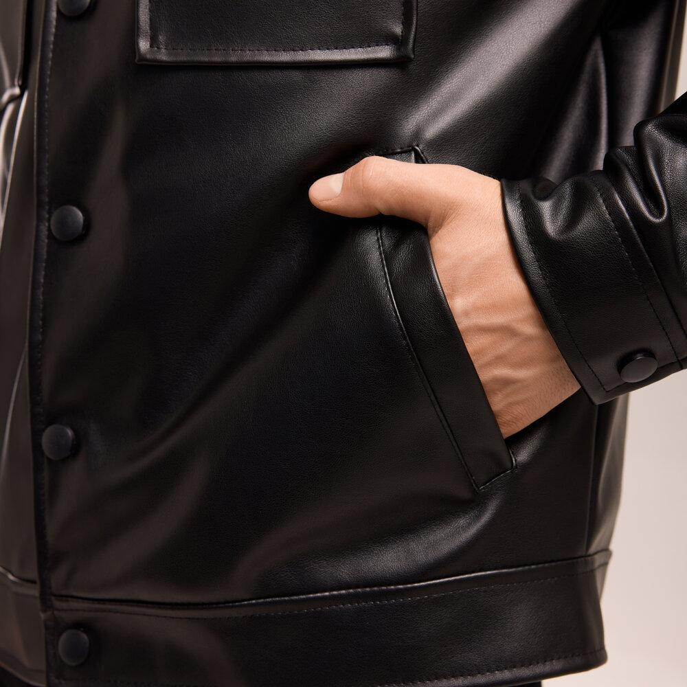 Куртка мужская Pobedov Arkon из эко кожи на замше XL Черный (26491/3) - фото 5 Куртка мужская Pobedov Arkon из эко кожи на замше XL Черный (26491/3) - фото 5