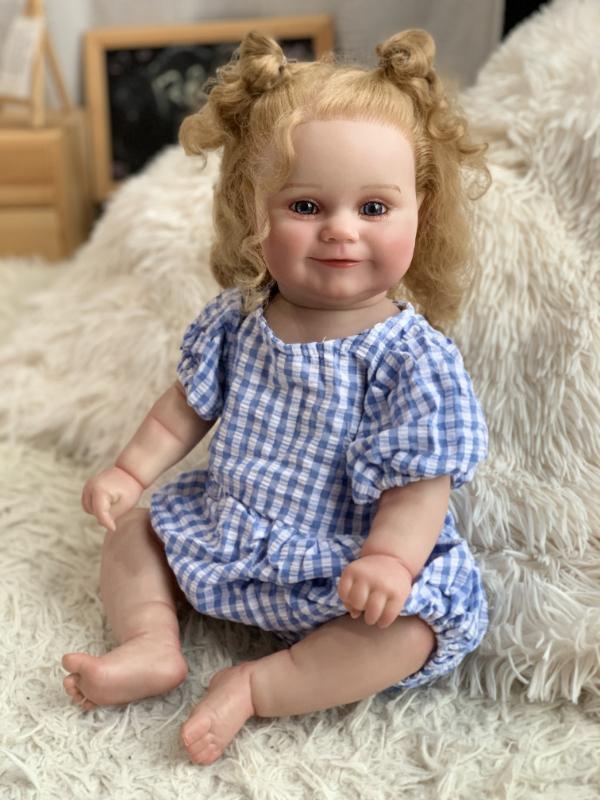 Кукла коллекционная силиконовая Reborn девочка Лола анатомическая пупс с волосами 50 см