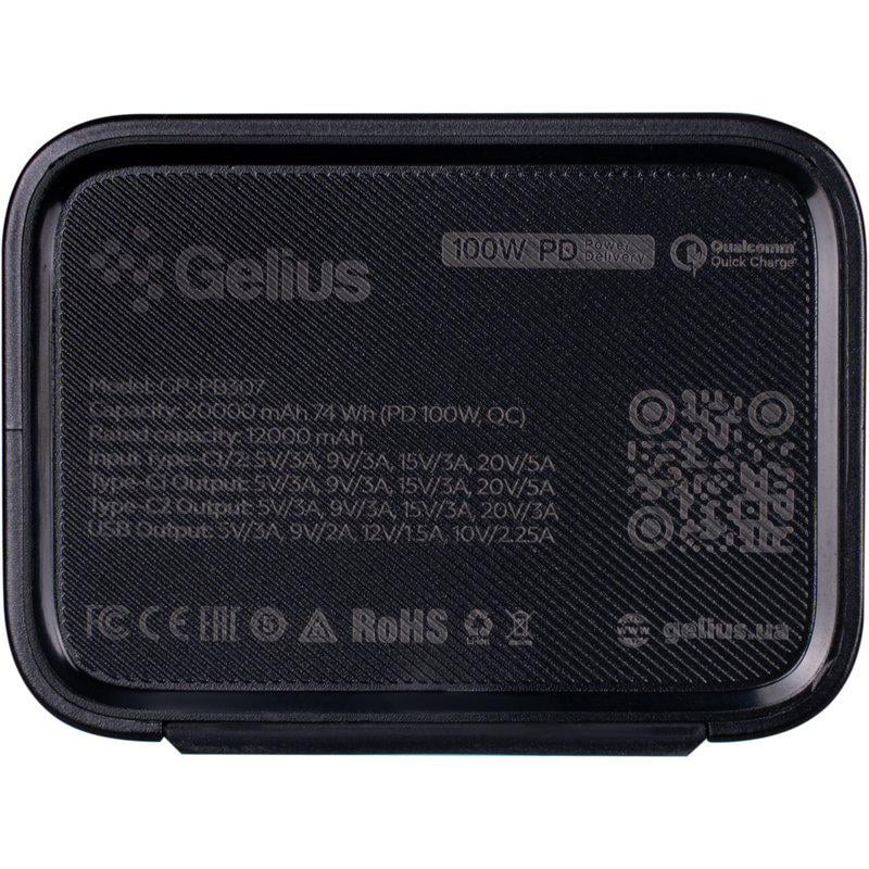 Повербанк Gelius GT GP-PB307 20000 mAh QC+PD 100W Black (99212) - фото 11 Повербанк Gelius GT GP-PB307 20000 mAh QC+PD 100W Black (99212) - фото 11