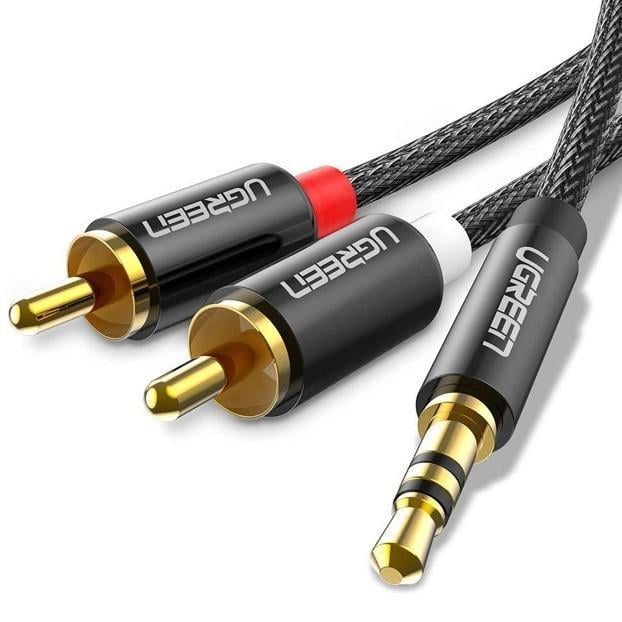 Кабель аудіо UGREEN 2RCA to 3,5 мм стерео розгалужувач 2 м (AV116)