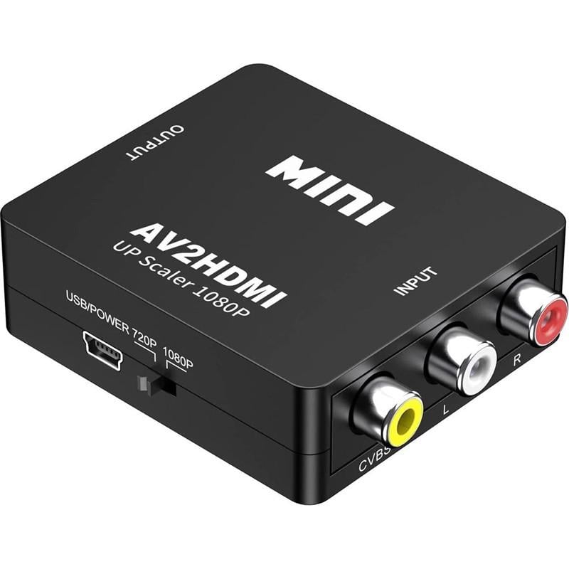 Конвертер видео и аудио сигнала активный U&P Mini RCA-HDMI 1080P Black (SWE-AV2HDMI-BK)