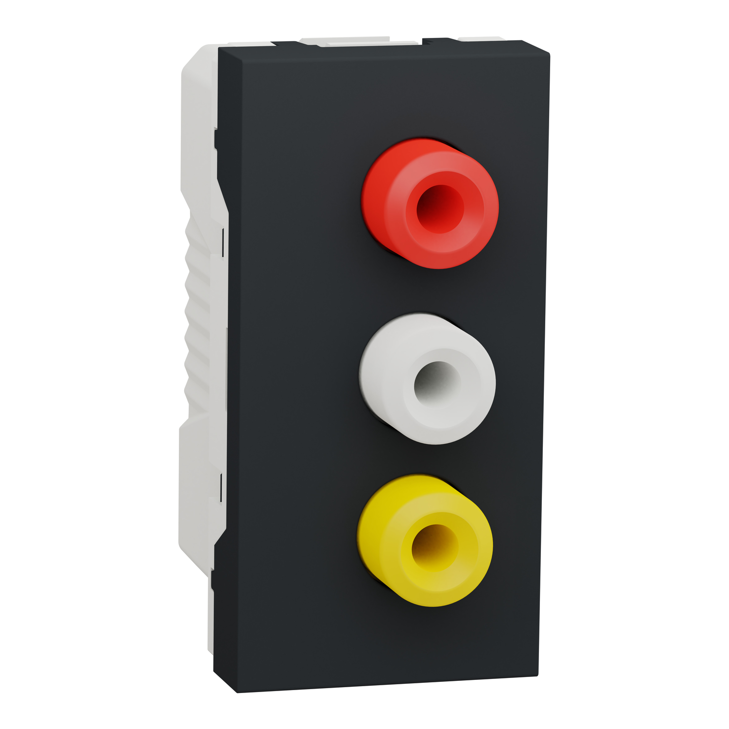 Розетка Schneider Electric 3 RCA 1 модуль Unica Антрацит (NU343154)