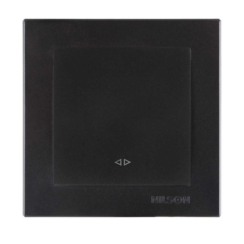 Вимикач проміжний одноклавішний Nilson Touran Чорний матовий (00000024449)