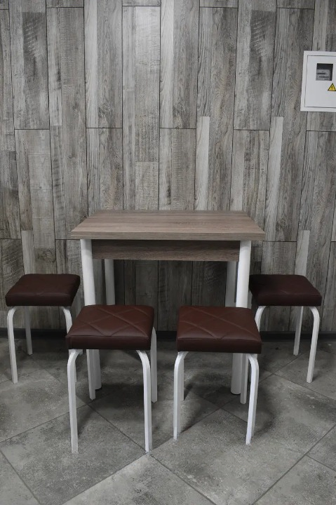 Кухонний комплект Оскар стіл розкладний/табурети 4 шт. Tutti Lux 60х80/80х120х75 см Трюфель/Коричневий (28374902)