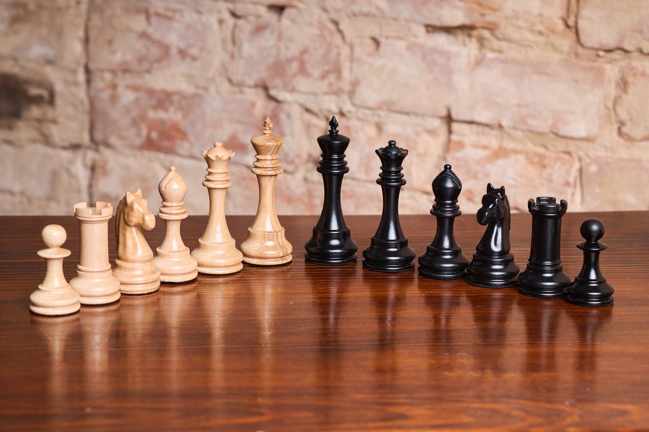 Шахові фігури з дерева обтяжені для дошки 50/55 см Чорний