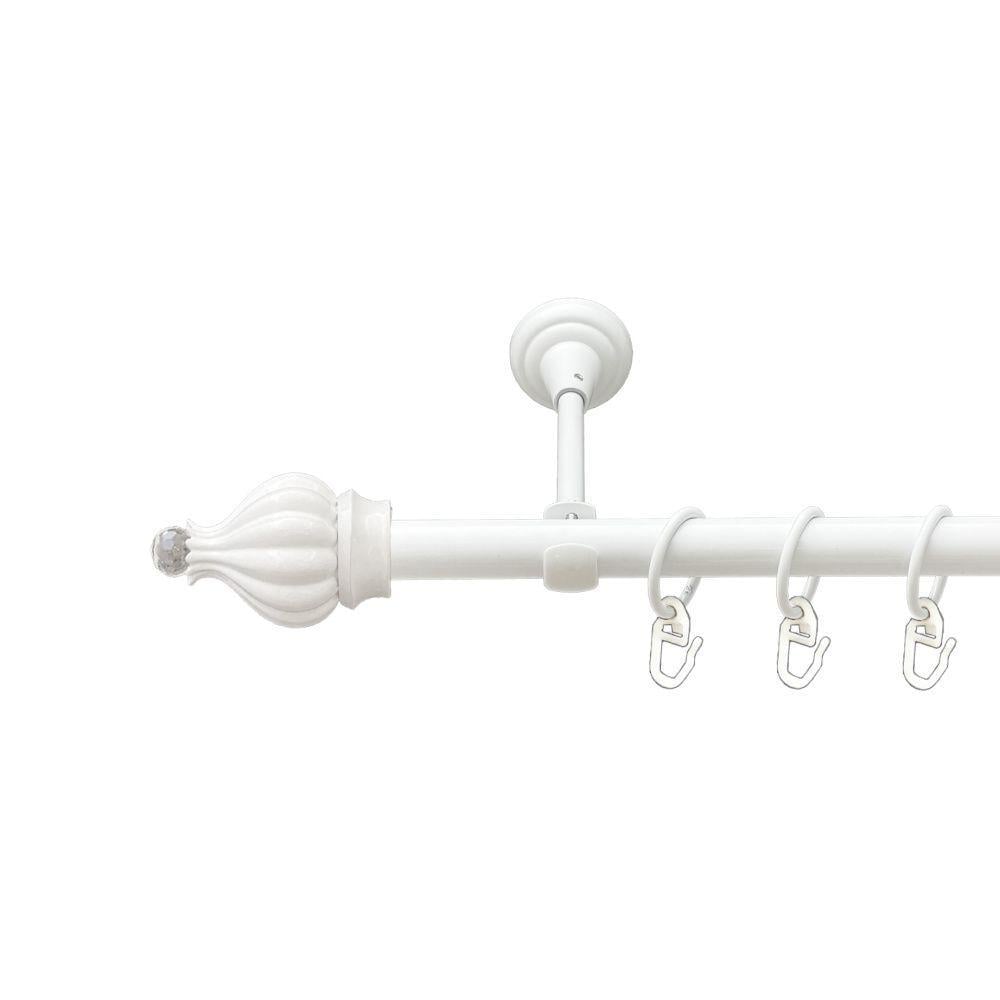 Карниз для штор Orvit Таджа-Кристалл однорядный гладкий 19 мм 300 см Белый (00-00021204)