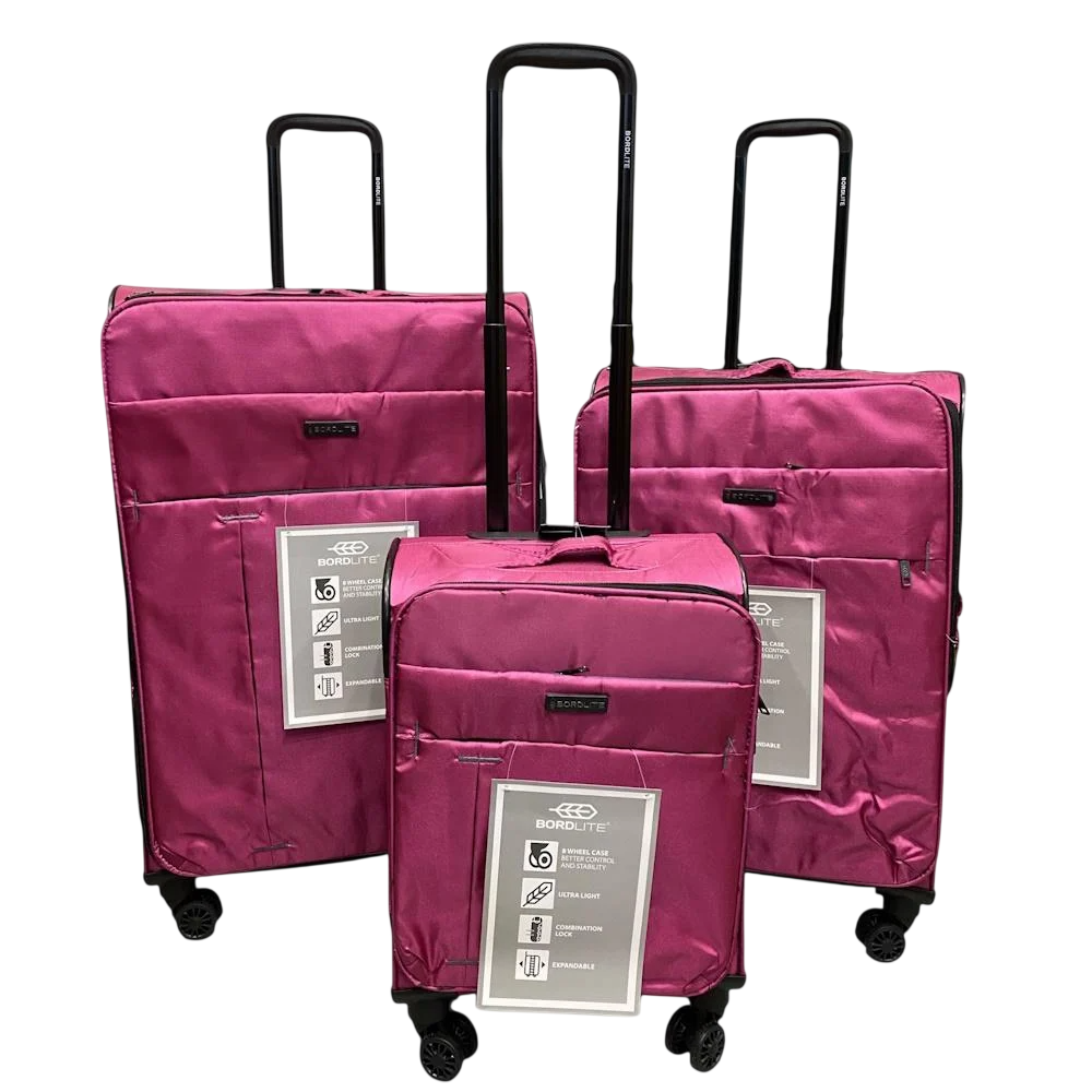 Комплект чемоданов Bordlite JB2068 Малиновый (31217861)