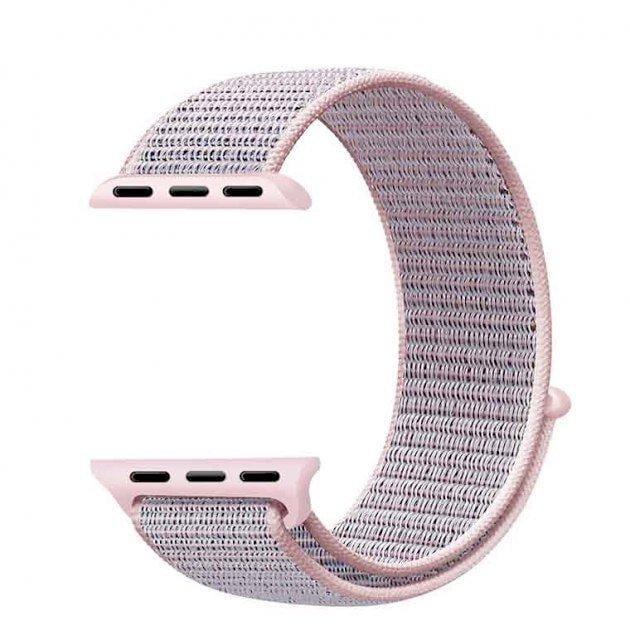 Ремінець CDK для Apple Watch 41 мм Series 7/8/9 Nylon Sport Loop Pink sand (08883) - фото 3