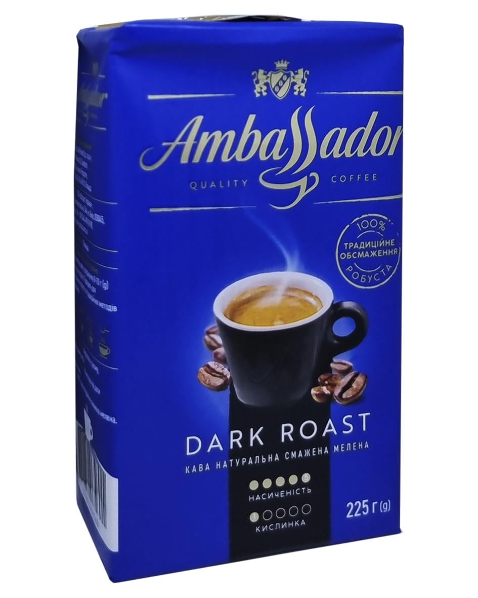 Кава Ambassador DARK ROAST мелена 225 г (56881)