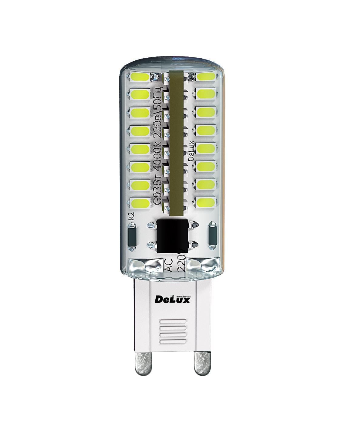 Лампа светодиодная Delux G9E 3 Вт 3000K 220V G9 Теплый белый (36486292)