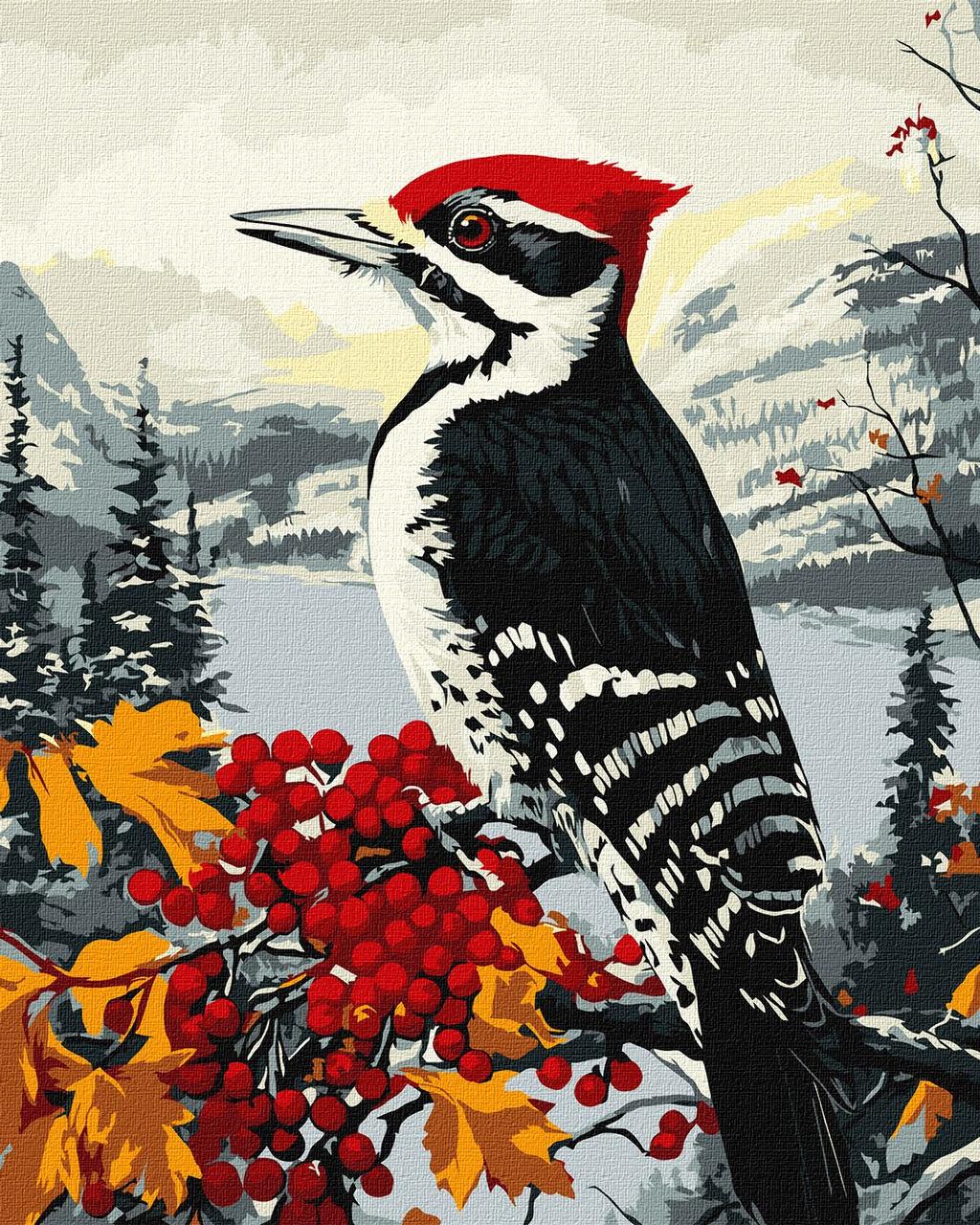 Картина по номерам Ideyka Дятел на ветке 40х50 см (2824290437)