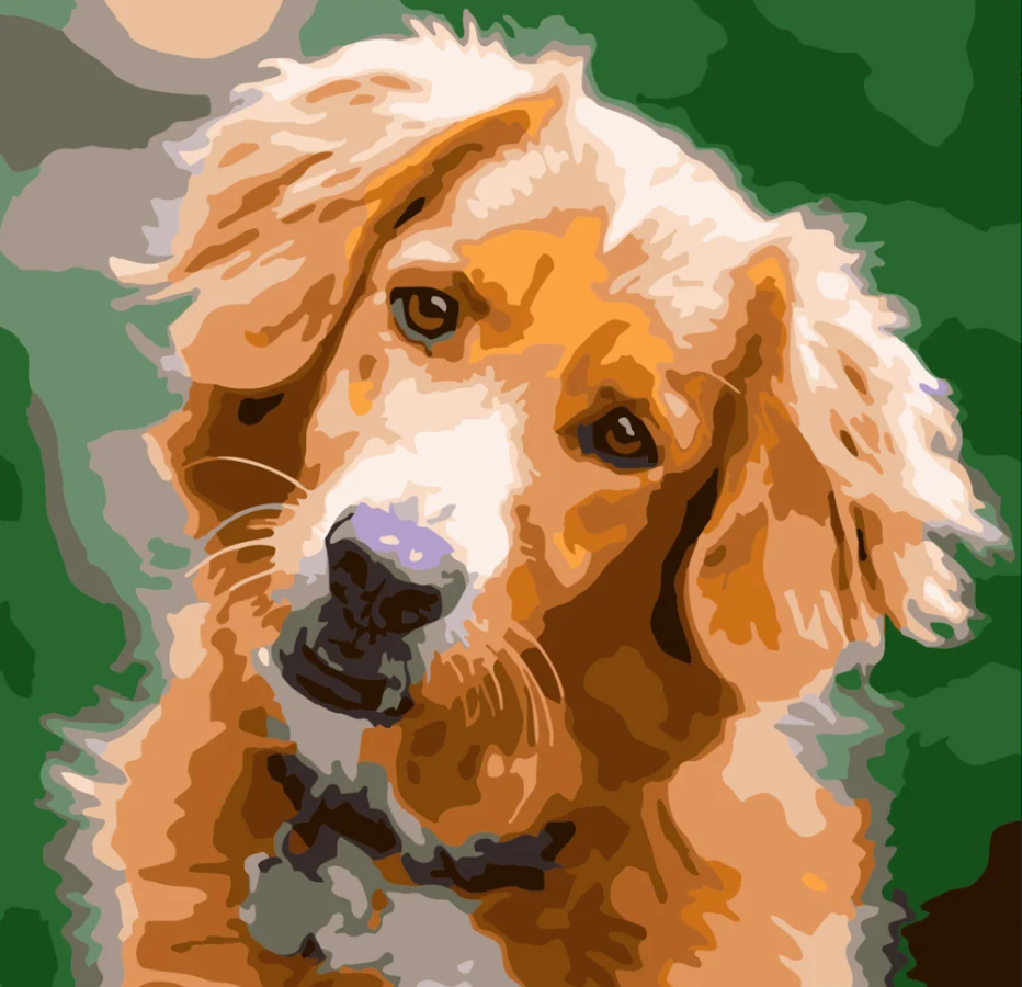 Картина по номерам Strateg Игривый пес 40х40 см (SK010)