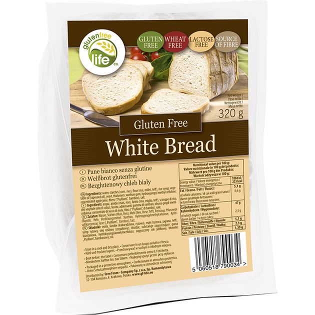 Хлеб без глютена Gluten Free Life Bezgluten белый 320 г