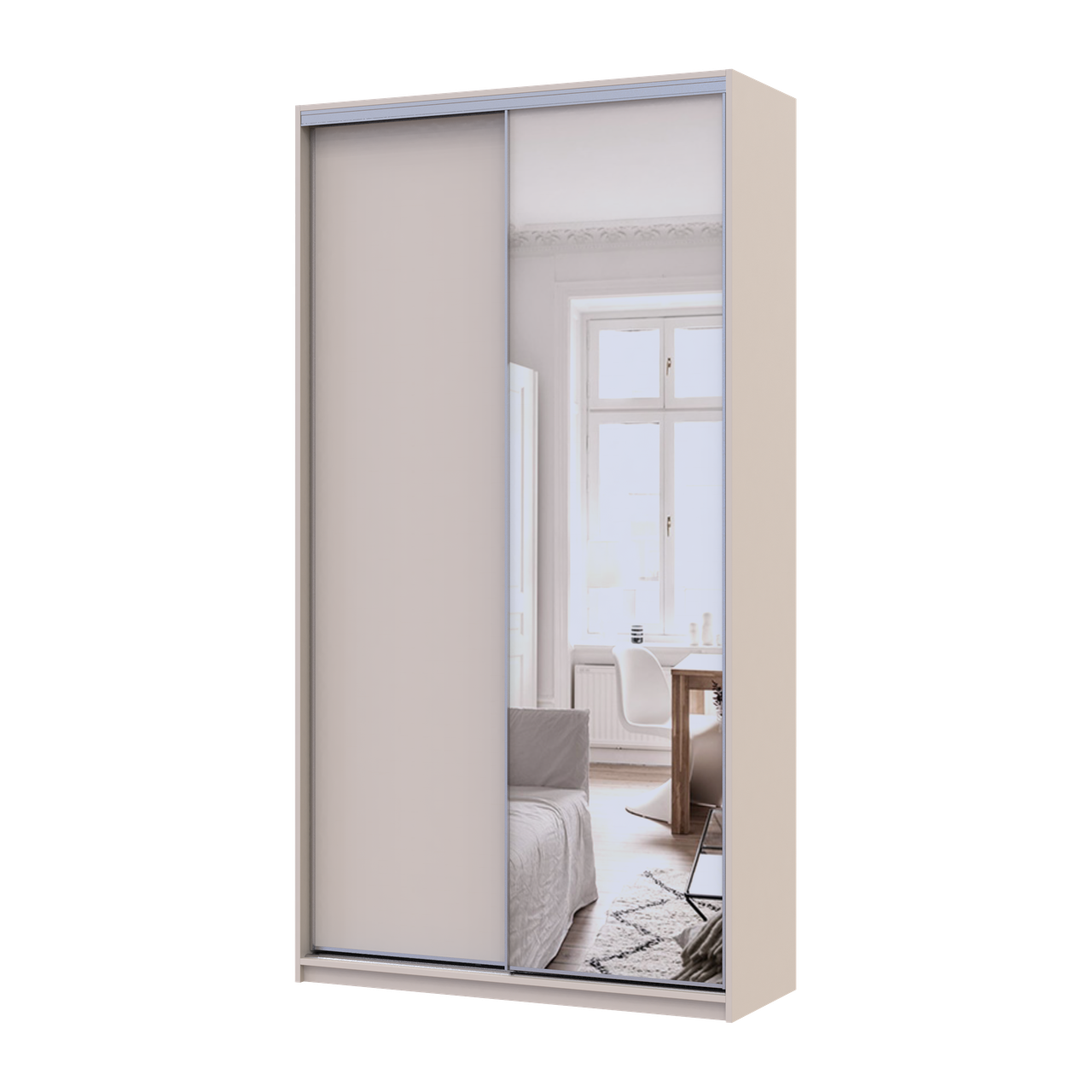 Шафа купе Doros Сіті Лайт 1 ДСП/1 дзеркало 120х45х225 см Кашемір (80736338)