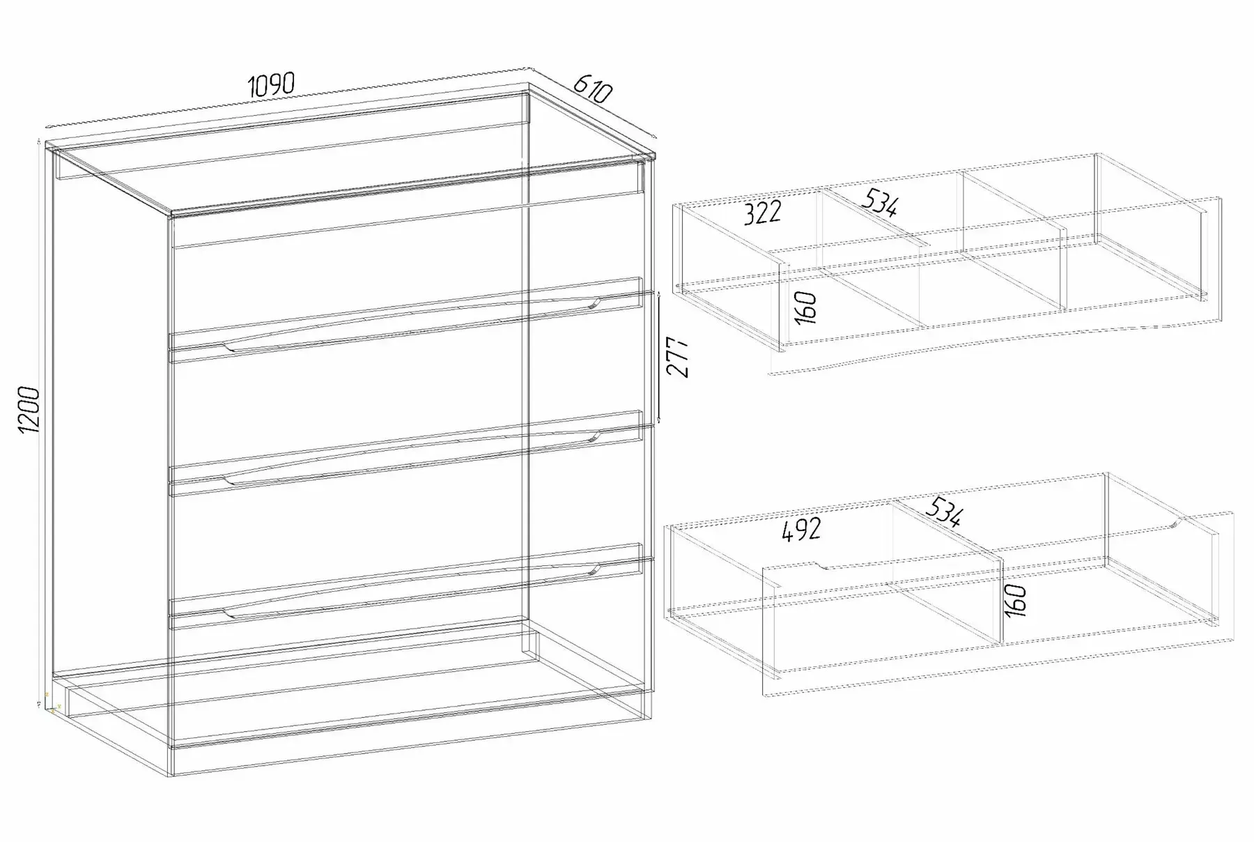 Комод з шухлядами Kontinent Дельта №1 109х61х120 см Самоа Димчастий (79676911) - фото 2
