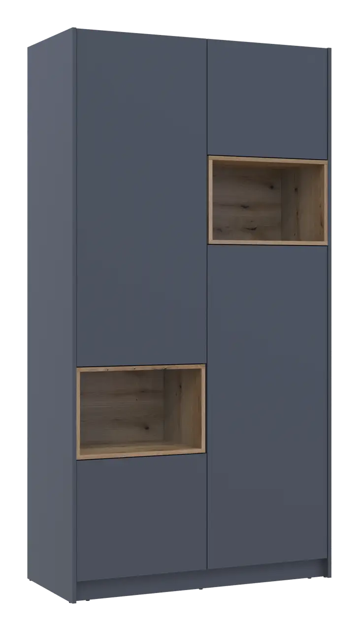 Шафа для одягу з нішею Doros Дейл 2 ДСП 115,2х52х220 см Графітовий/Дуб Евок (80737722) - фото 2 Шафа для одягу з нішею Doros Дейл 2 ДСП 115,2х52х220 см Графітовий/Дуб Евок (80737722) - фото 2