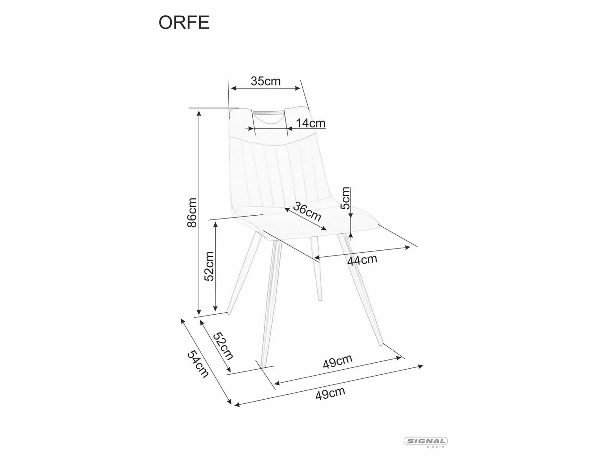 Стілець кухонний Signal ORFE VELVET Чорний/Темно-бежевий (10554340) - фото 3