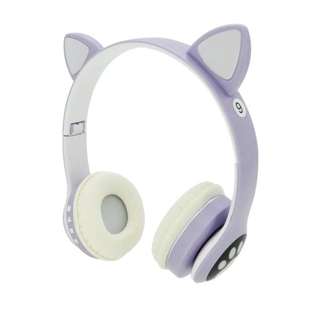 Наушники беспроводные Cat VZV 23M со светящимися кошачьими ушками Purple (tf4346)